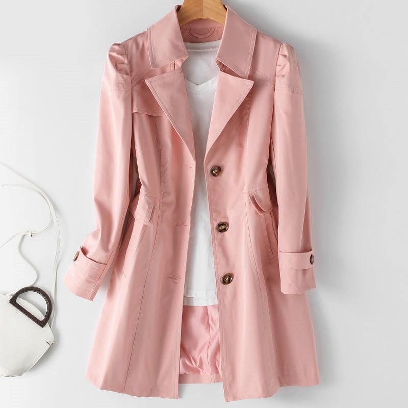Women's Longline Trench Coat | Single Button Tailored Jacket