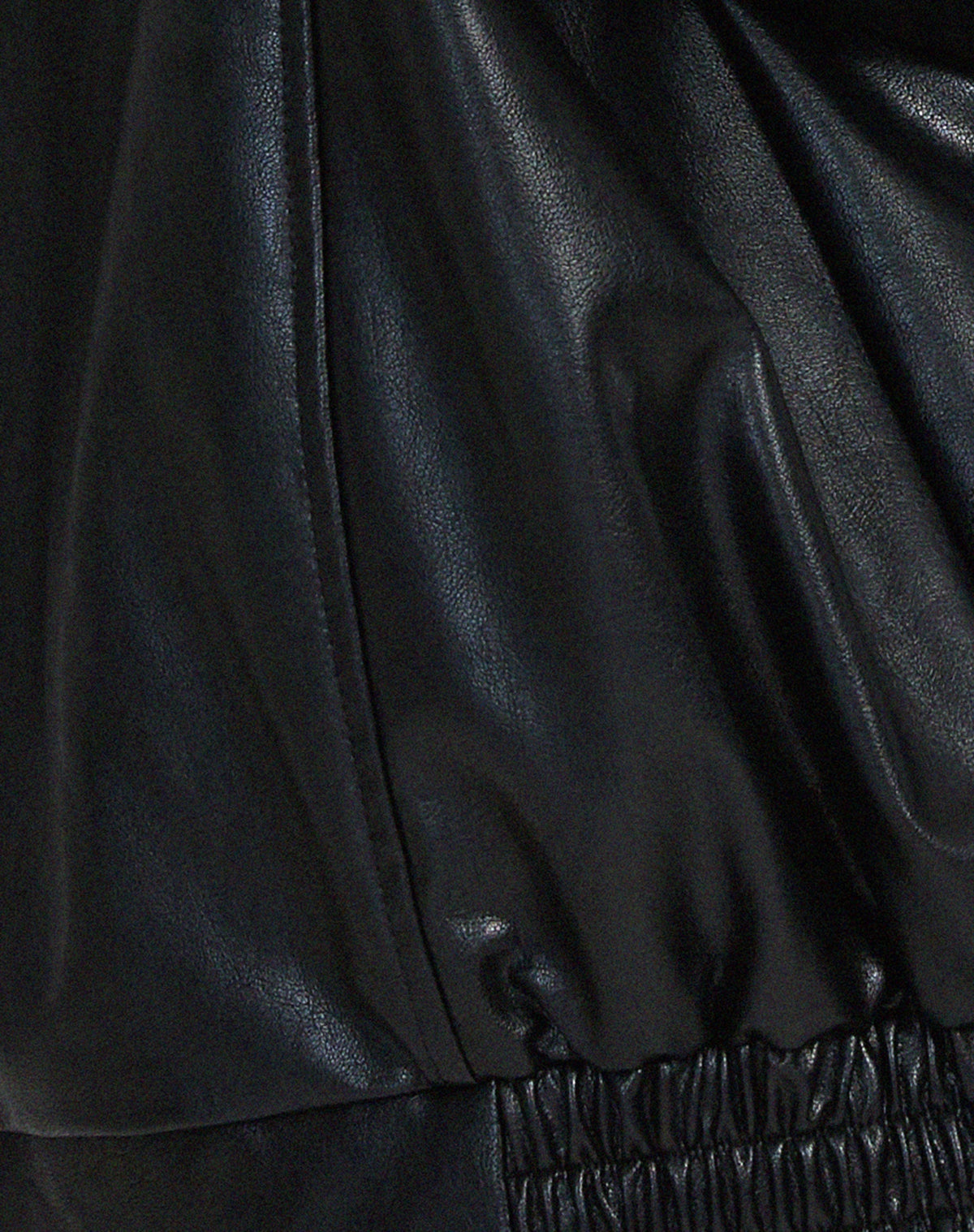 Angela | Women's Oversized Faux Leather Jacket Zip Up Lapel Collar