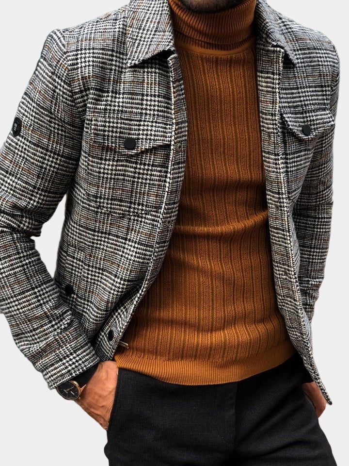 Checked Overshirt with Collar for Men