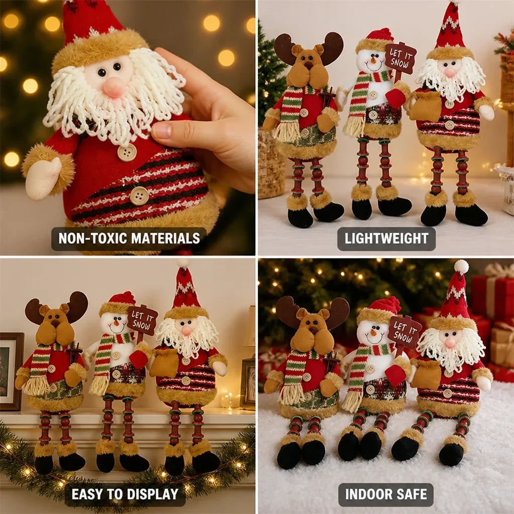 Christmas Figure Set | Non-Toxic Plush & Feather-Light | Set of 3