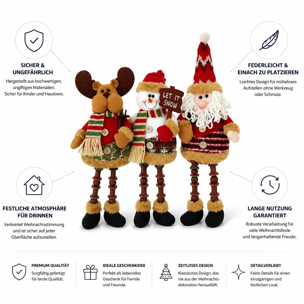 Christmas Figure Set | Non-Toxic Plush & Feather-Light | Set of 3