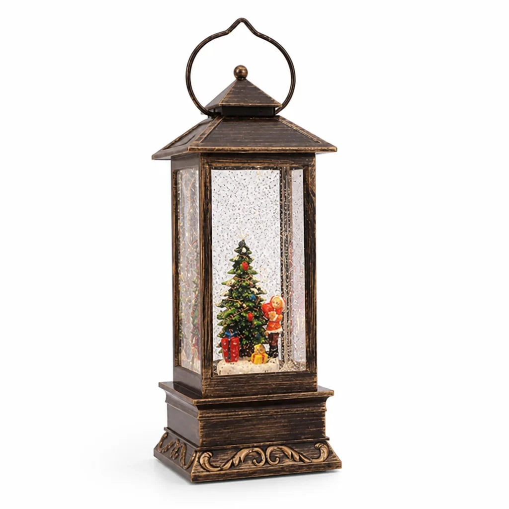 Christmas Lantern | Hand-Carved Resin & USB & Battery Operated | 60+ Hour Runtime