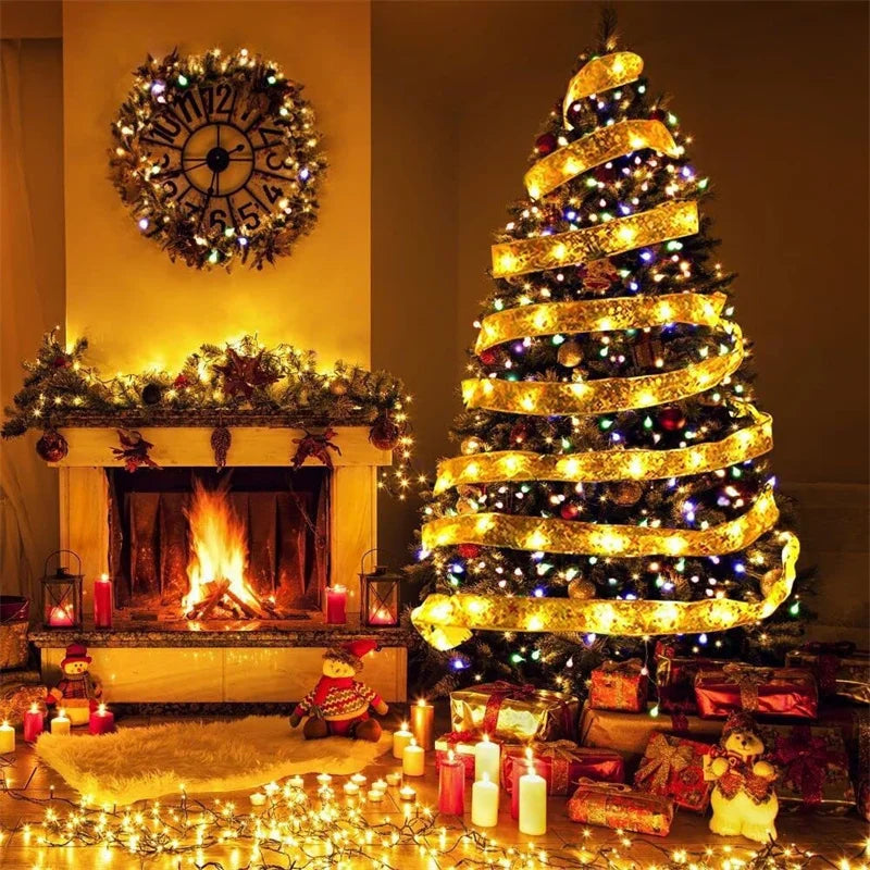 Christmas Ribbon Fairy Lights for Decoration