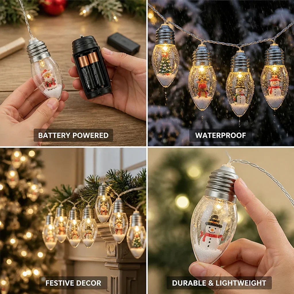 Christmas String Lights | Battery-Powered & Waterproof Acrylic | Indoor & Outdoor