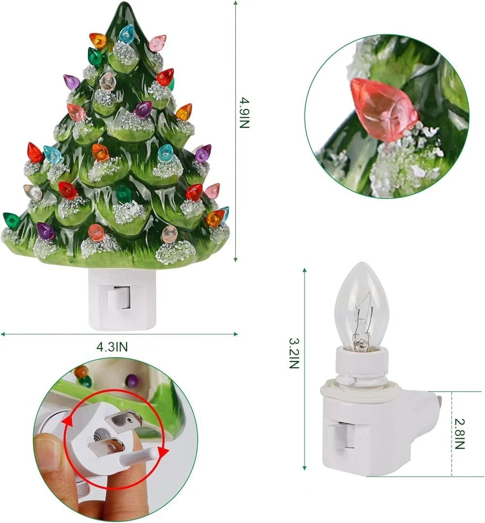 Christmas Tree Night Light | Colorful Glow & Cozy Ambiance | Set of 2