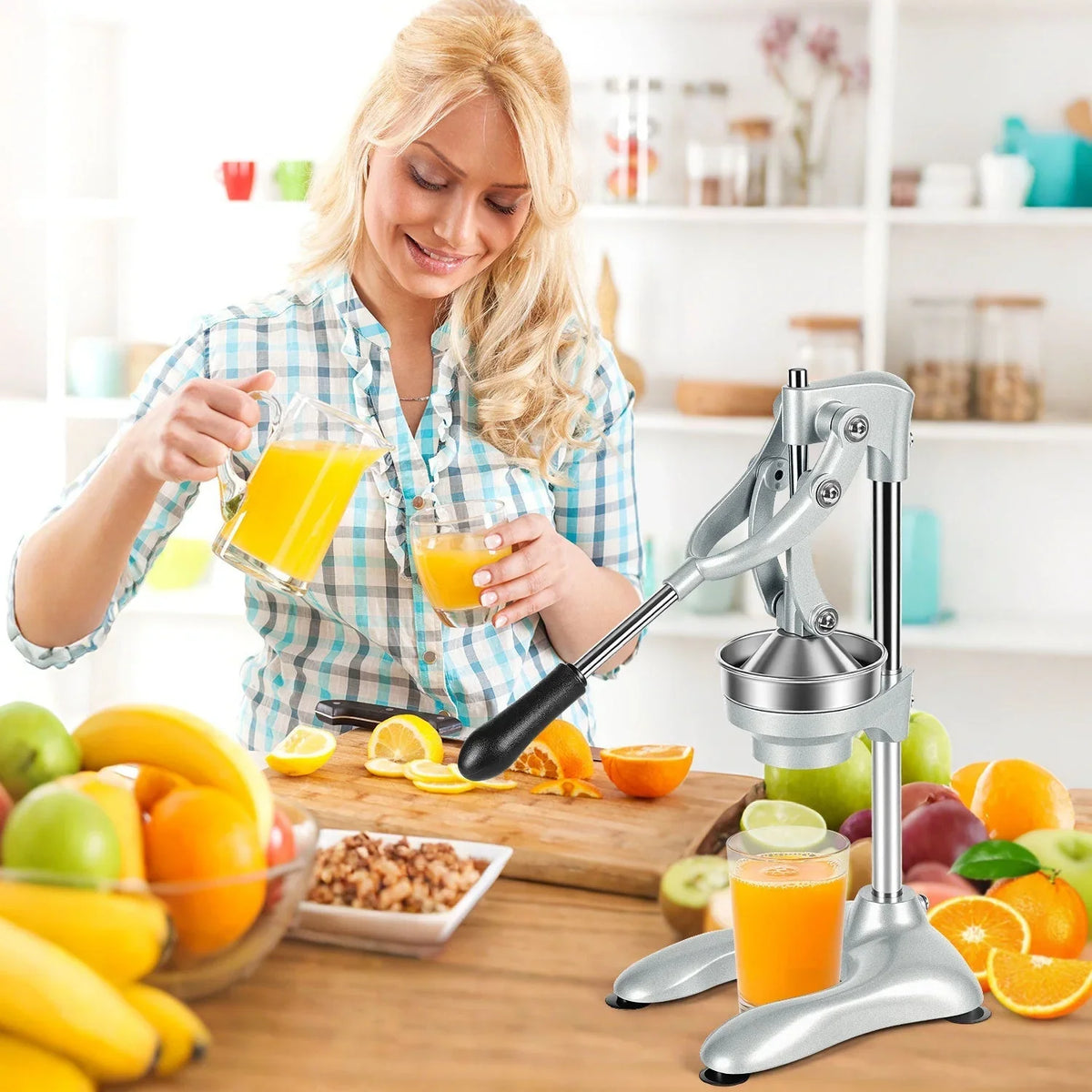 Citrus Juicer | Stainless Steel Lever-Action & Non-Slip Suction Base