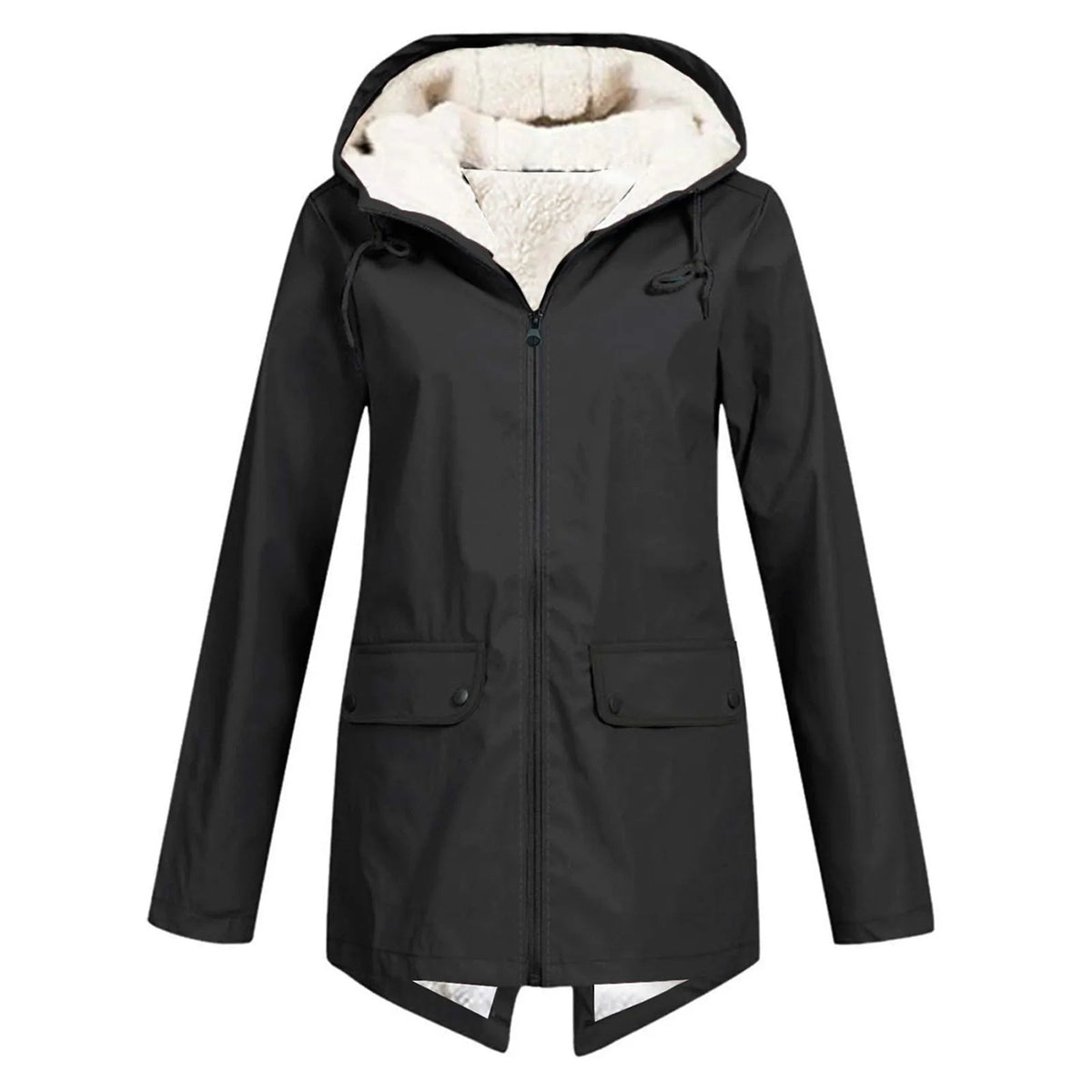 Women's Waterproof Anorak Jacket | Fleece-Lined Hooded Coat