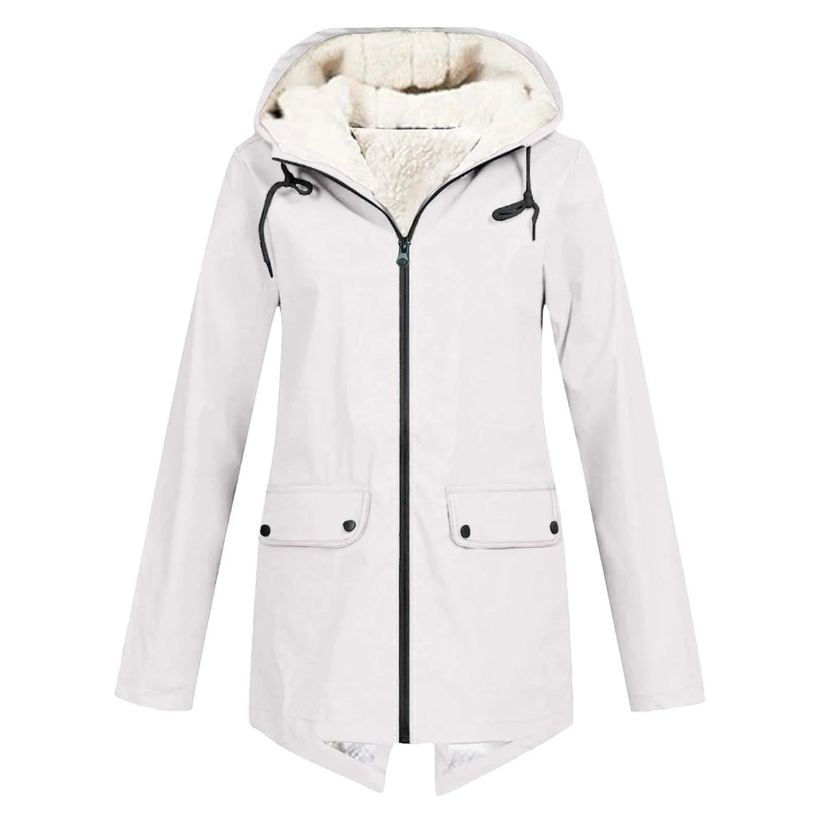 Women's Waterproof Anorak Jacket | Fleece-Lined Hooded Coat