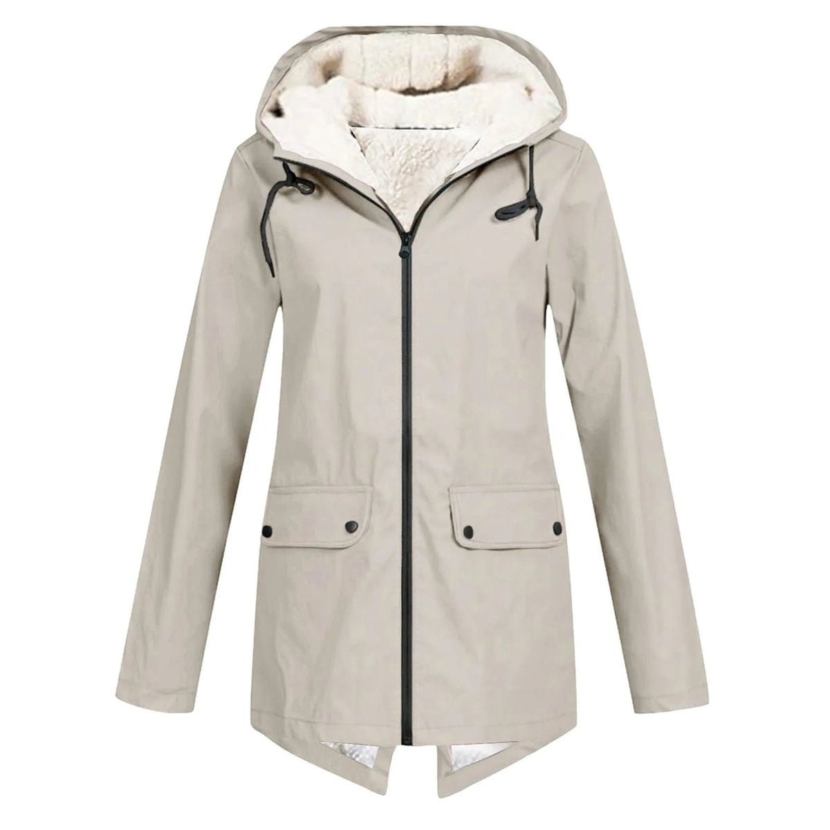 Women's Waterproof Anorak Jacket | Fleece-Lined Hooded Coat