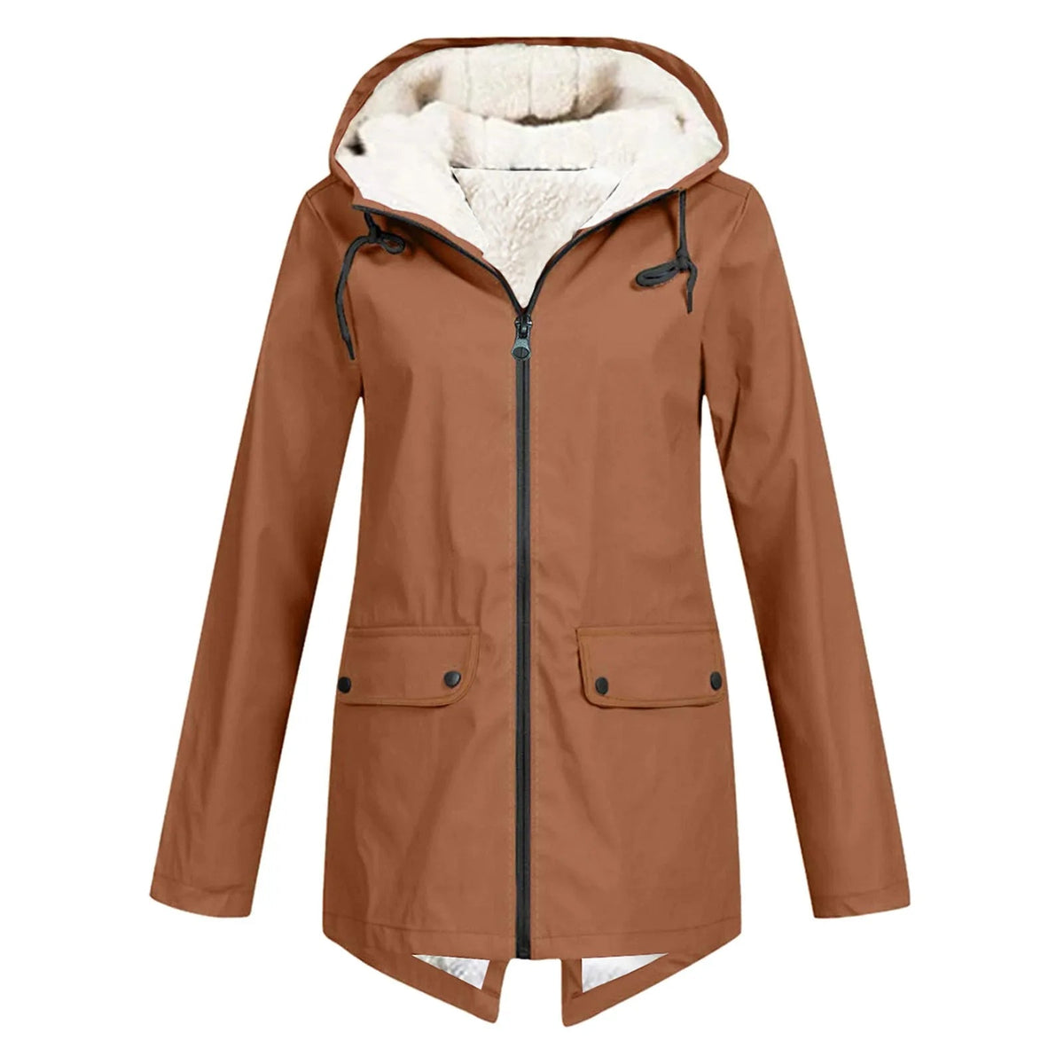 Women's Waterproof Anorak Jacket | Fleece-Lined Hooded Coat