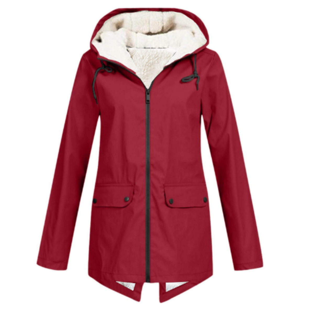 Women's Waterproof Anorak Jacket | Fleece-Lined Hooded Coat