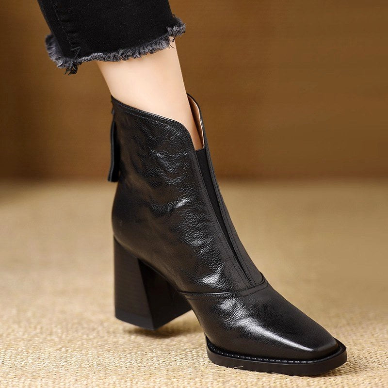 Clara - Women's Pointed Toe Block Heel Boots