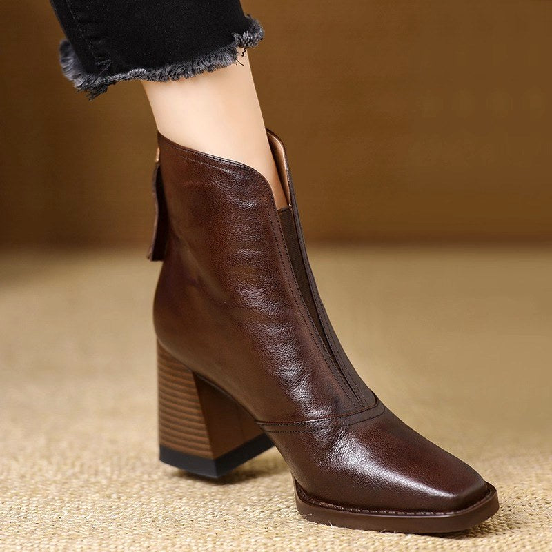 Clara - Women's Pointed Toe Block Heel Boots