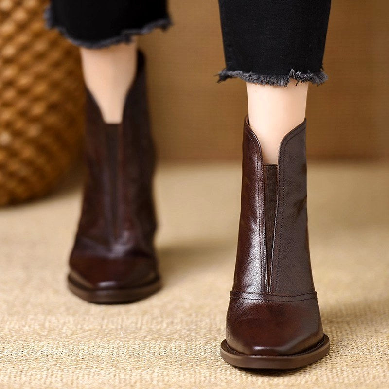 Clara - Women's Pointed Toe Block Heel Boots
