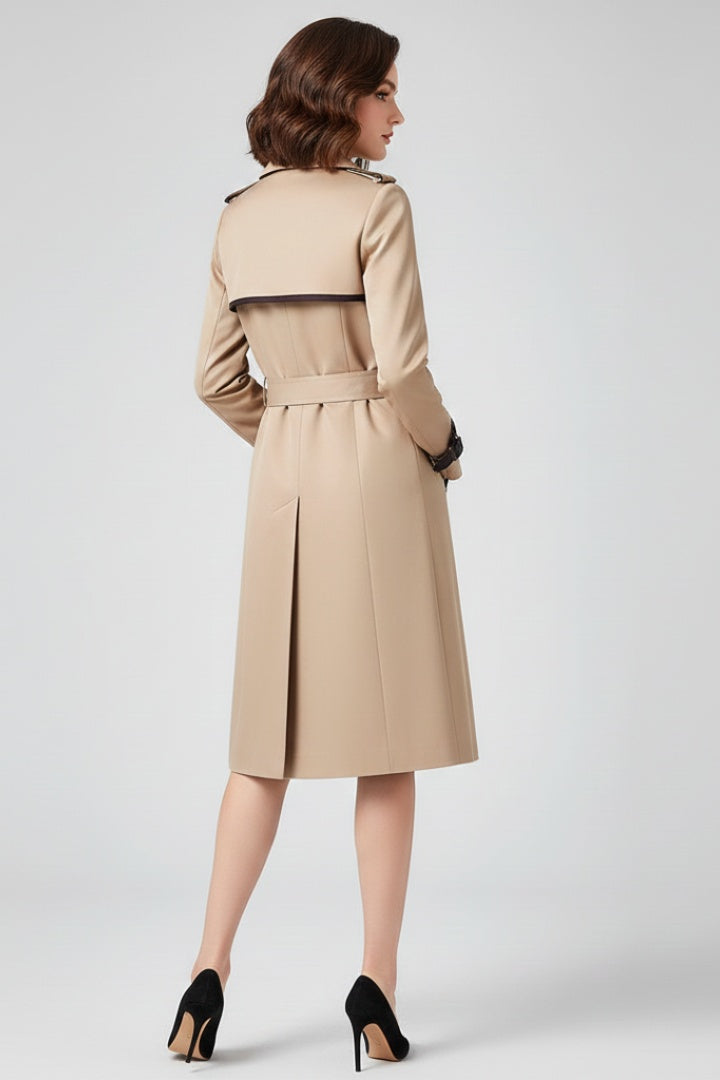 Vivian | Women's Long Trench Coat Belted Double Breasted Classic