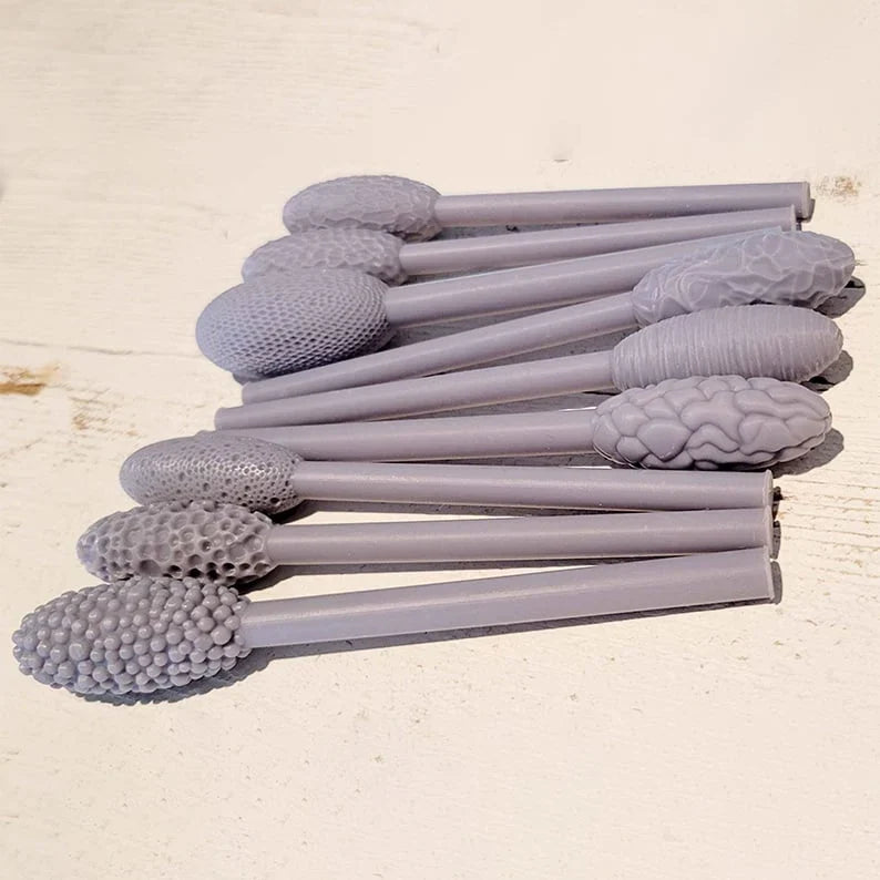 Clay Texturing Tool Set | Ergonomic Oval Handle & Durable Plastic | Set of 9