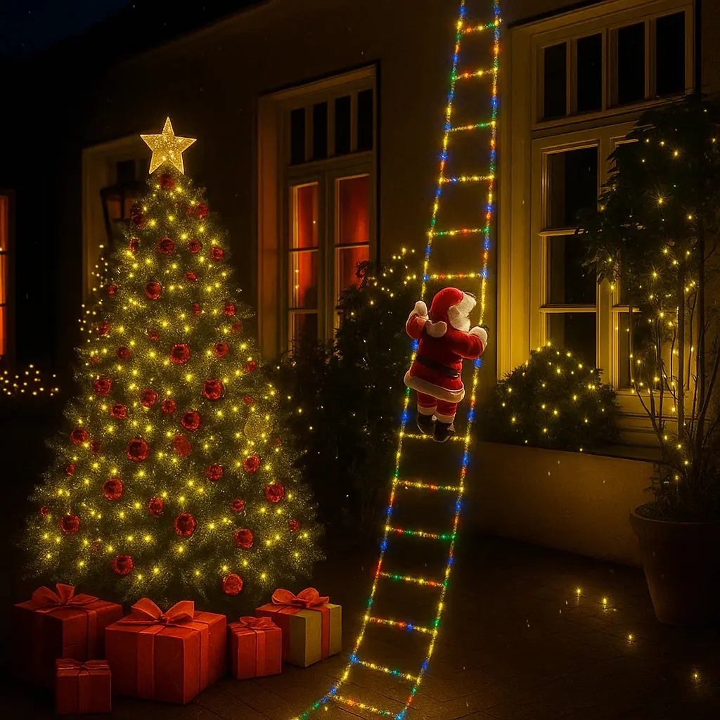 Climbing Santa Decoration | Animated & Weatherproof Warm White LEDs