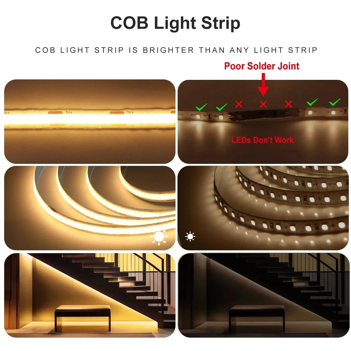 COB LED Light Strip | Uniform COB Lighting & Self-Adhesive