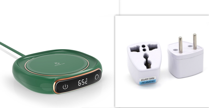 Coffee Mug Warmer with Digital Temperature Display and Touch Controls for Desk
