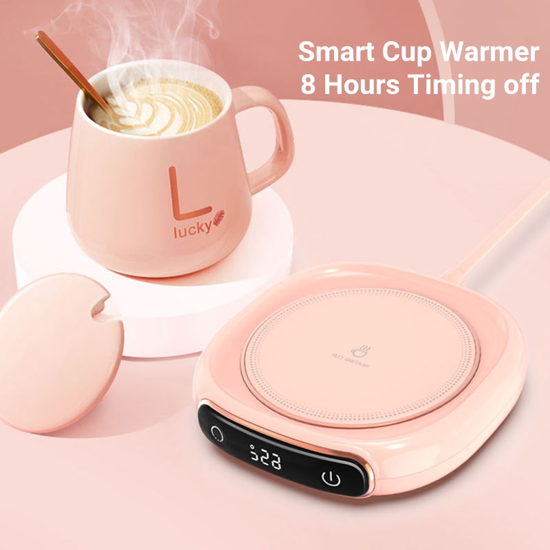 Coffee Mug Warmer with Digital Temperature Display and Touch Controls for Desk