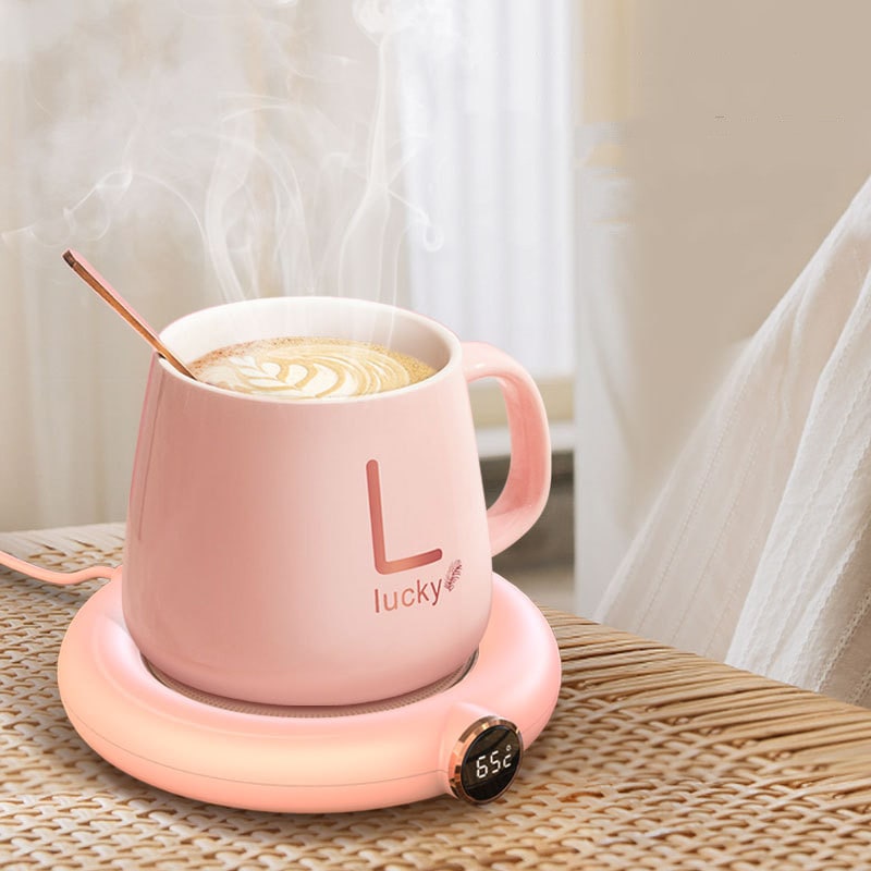 Coffee Mug Warmer with Digital Temperature Display and Touch Controls for Desk