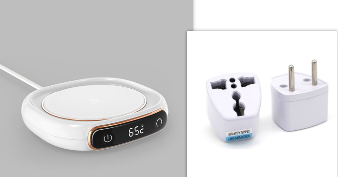 Coffee Mug Warmer with Digital Temperature Display and Touch Controls for Desk