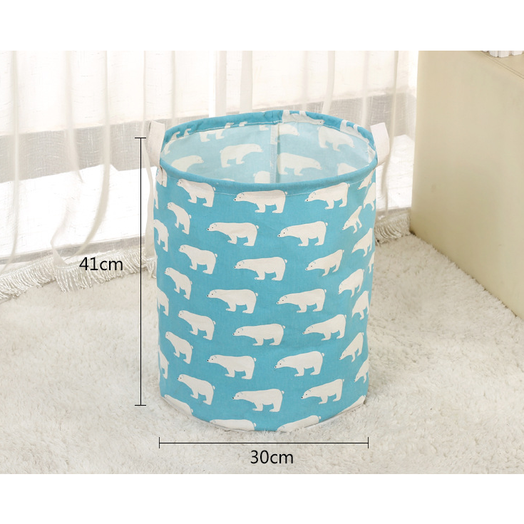 Collapsible Laundry Basket and Hamper with Handles Foldable Washing in Cotton Canvas