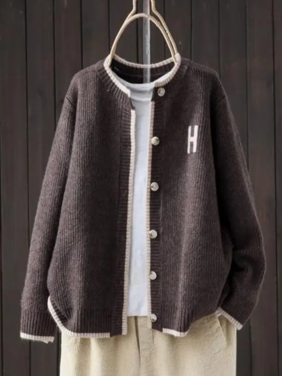 Ruth | Oversized Button-Front Red Cardigan