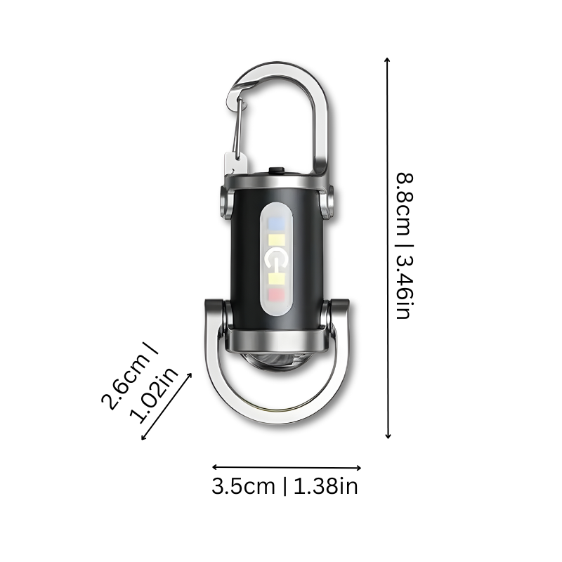 Compact Edc Flashlight with Carabiner Clip Rechargeable Mini Keychain LED