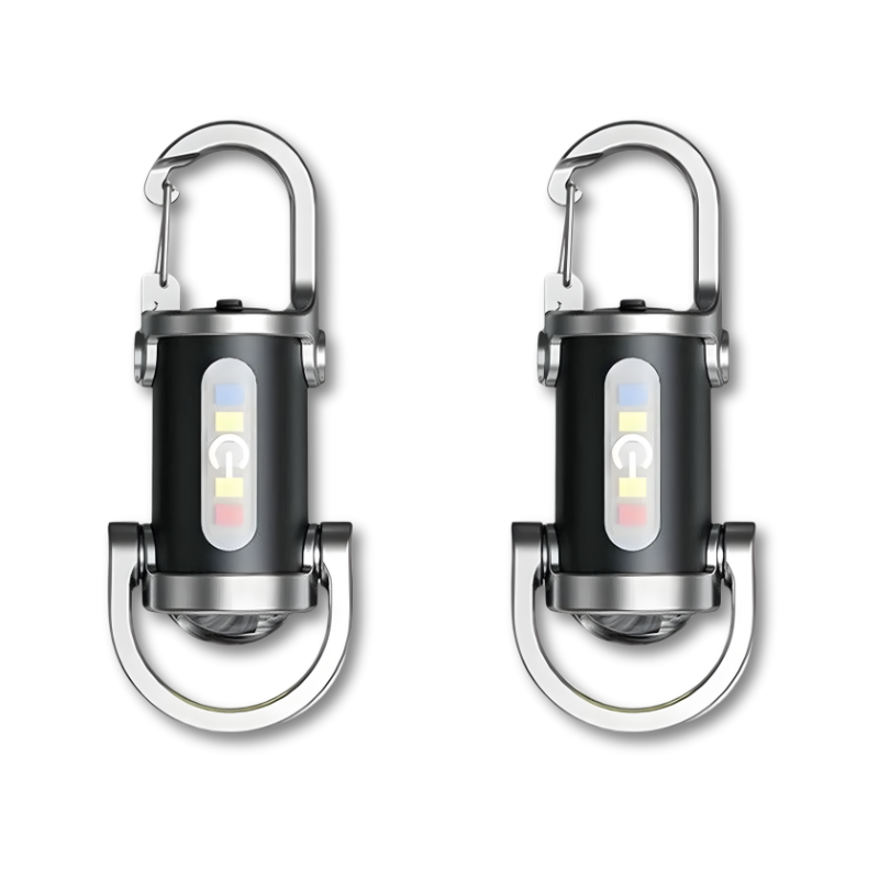 Compact Edc Flashlight with Carabiner Clip Rechargeable Mini Keychain LED