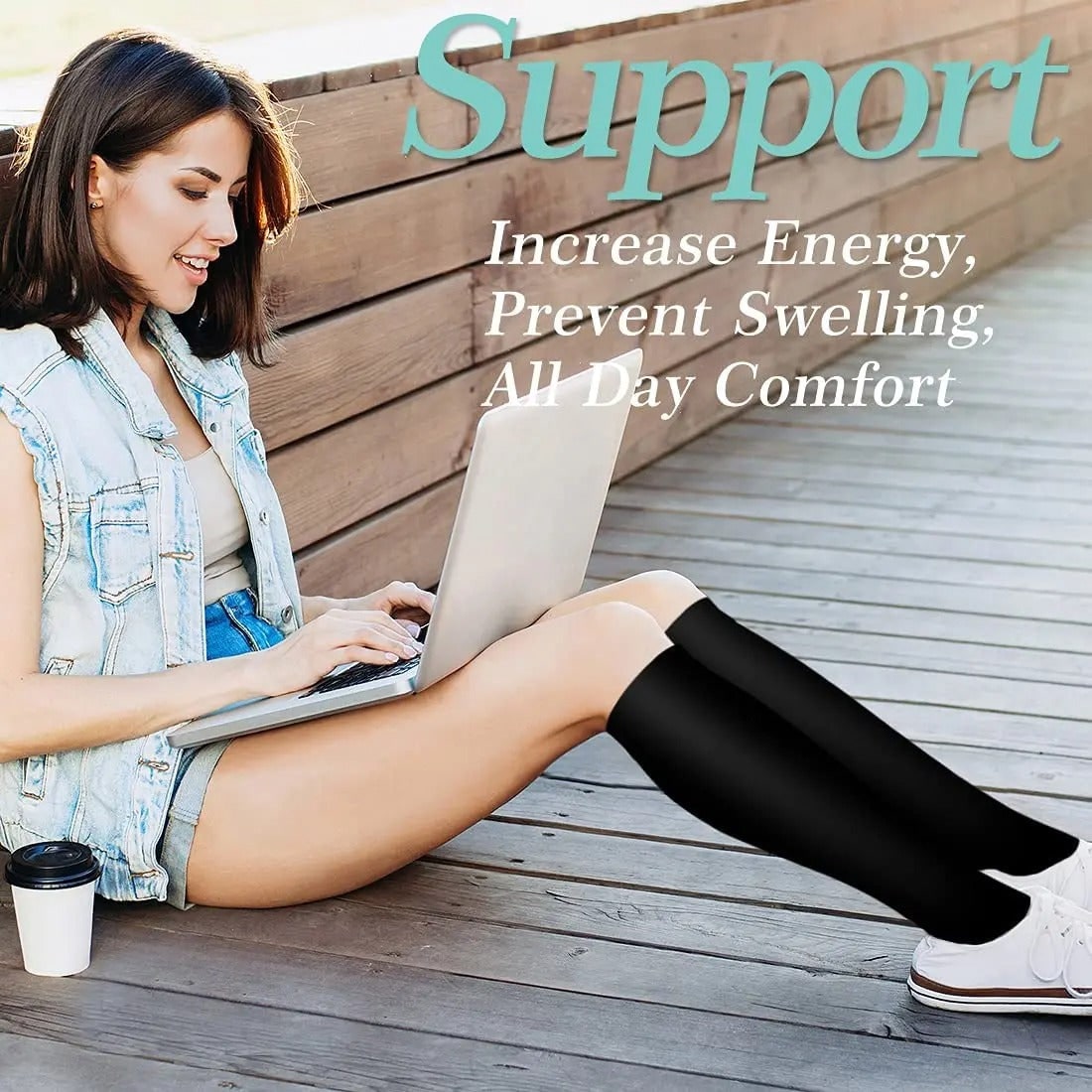 Compression Socks with Moisture Wicking and Graduated Support Knee-High Athletic Fit