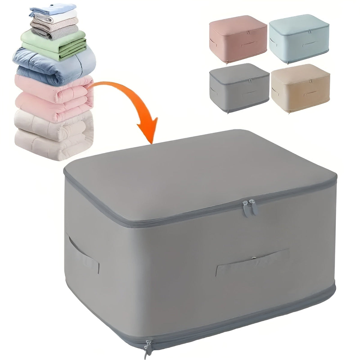 Compression Storage Bag with Zippered Garment for Collapsible Zip Lock Design