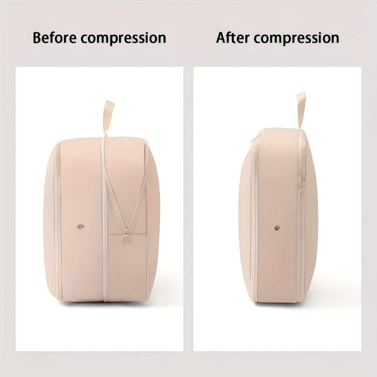 Compression Storage Bag with Zippered Garment for Collapsible Zip Lock Design
