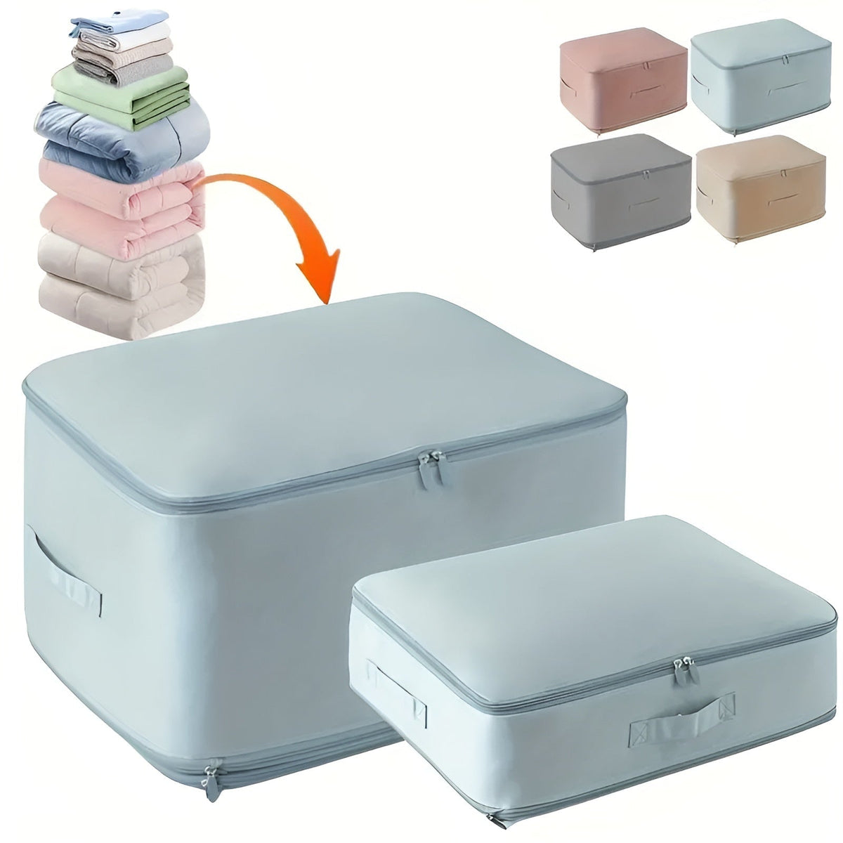 Compression Storage Bag with Zippered Garment for Collapsible Zip Lock Design