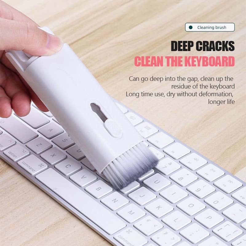 Computer Keyboard Cleaning Kit with Retractable Brush Keycap Puller and Microfiber Screen Wipe