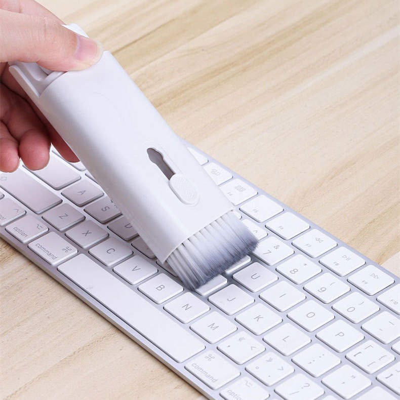 Computer Keyboard Cleaning Kit with Retractable Brush Keycap Puller and Microfiber Screen Wipe