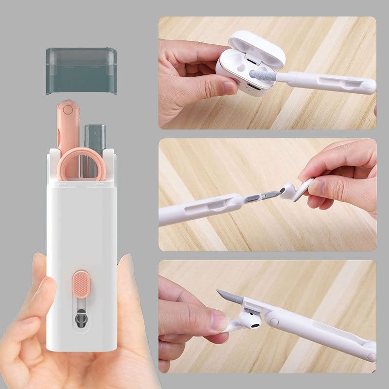 Computer Keyboard Cleaning Kit with Retractable Brush Keycap Puller and Microfiber Screen Wipe
