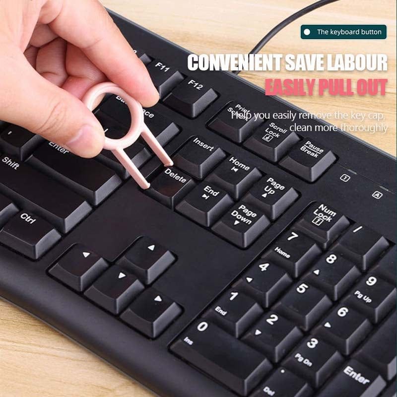 Computer Keyboard Cleaning Kit with Retractable Brush Keycap Puller and Microfiber Screen Wipe