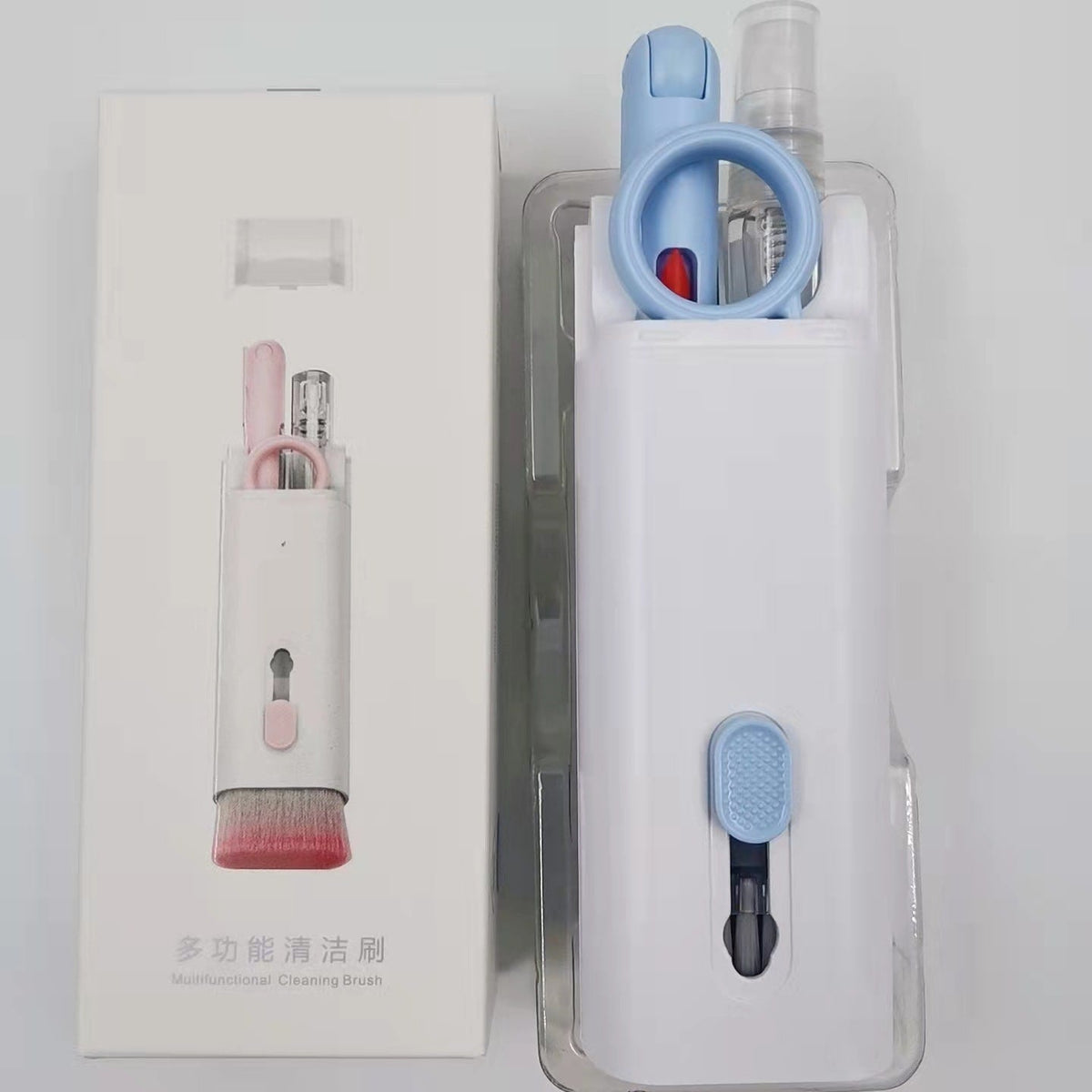 Computer Keyboard Cleaning Kit with Retractable Brush Keycap Puller and Microfiber Screen Wipe