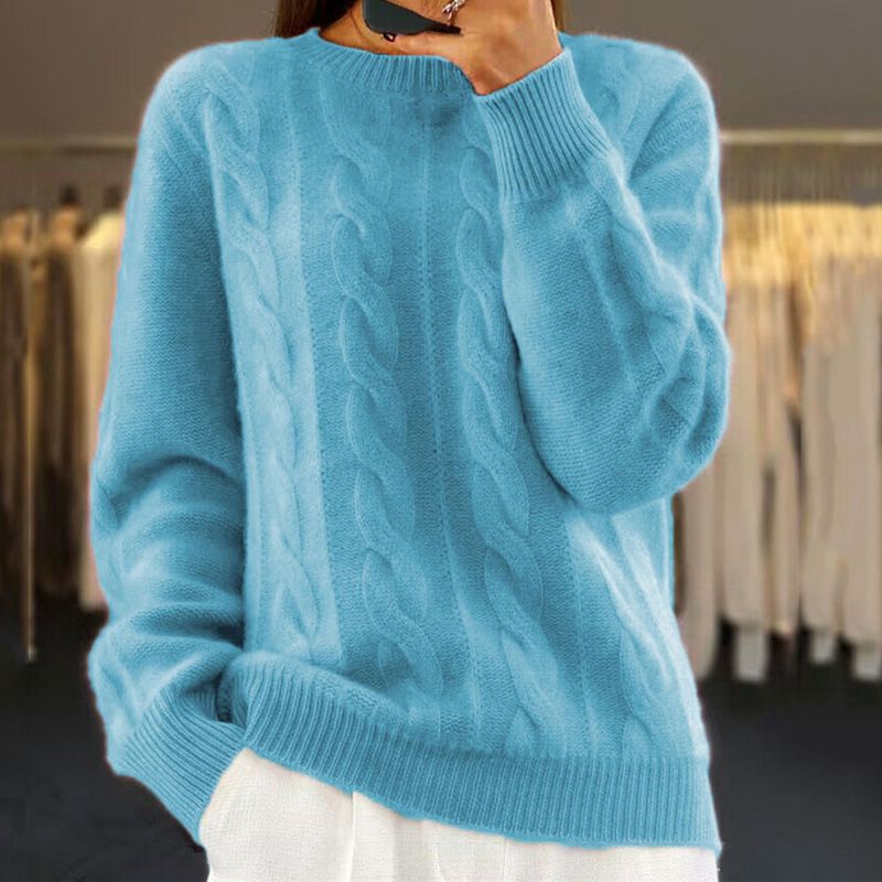 Leonora | Cable Knit Beige Sweater