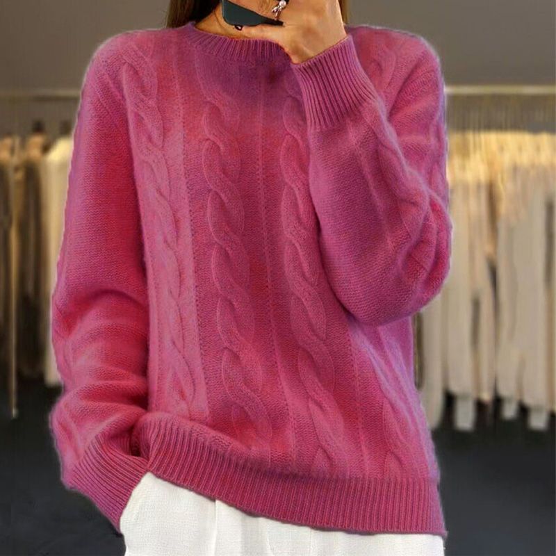 Leonora | Cable Knit Beige Sweater
