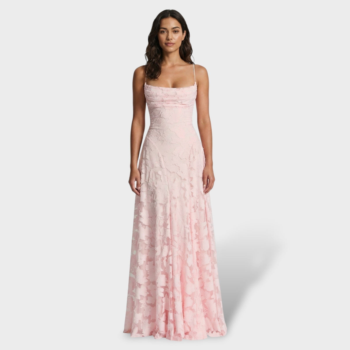 Norah | Women's Lace Formal Holiday Party Dress Long Open Back Evening