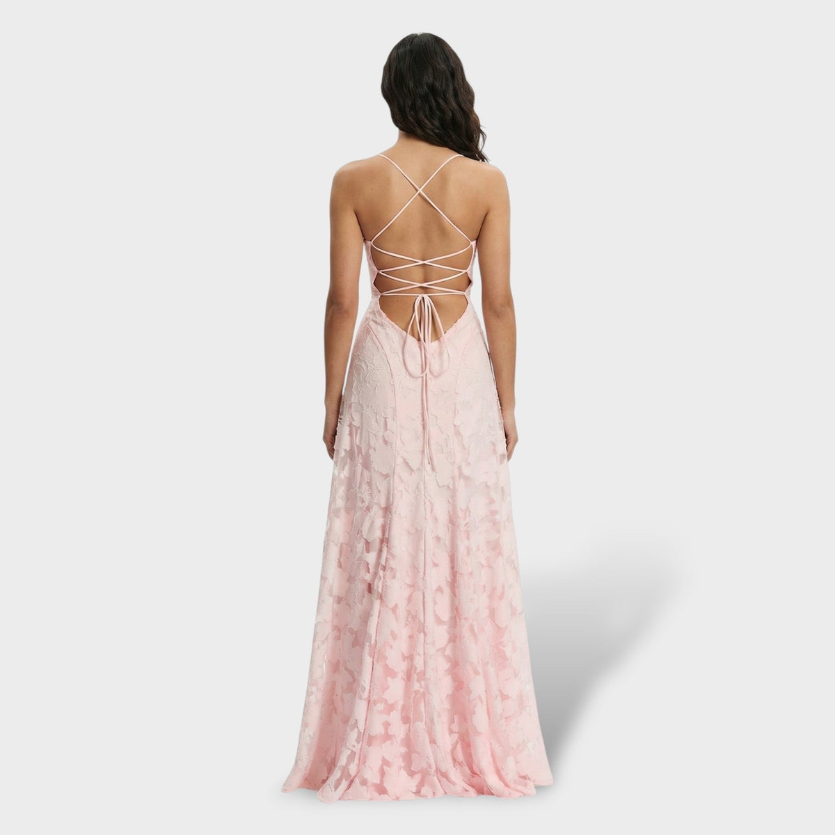 Norah | Women's Lace Formal Holiday Party Dress Long Open Back Evening