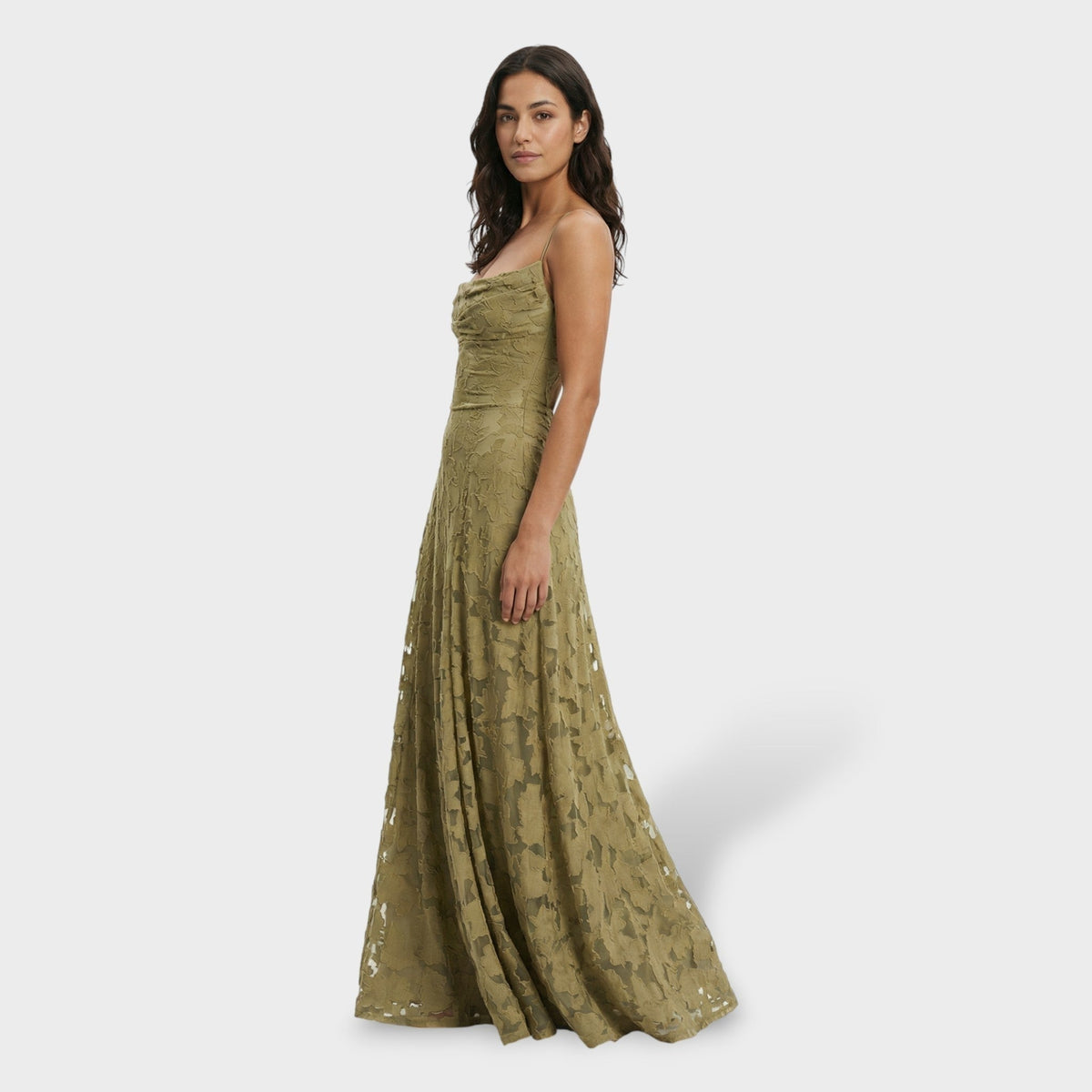 Norah | Women's Lace Formal Holiday Party Dress Long Open Back Evening