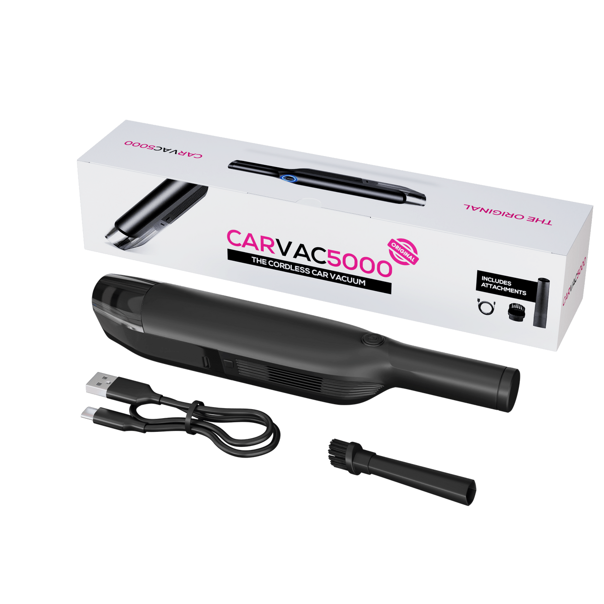Cordless Car Vacuum Cleaner Handheld Hepa with Dust Cup and Brush Nozzle