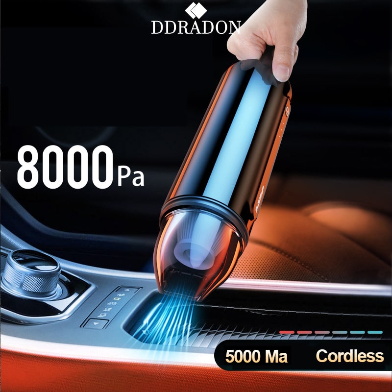 Cordless Handheld Car Vacuum Cleaner with Rechargeable Battery and Retractable Handle