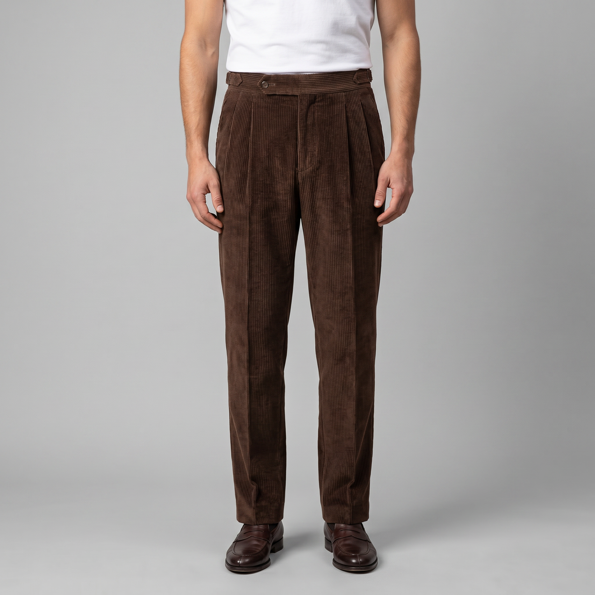 PLEATED CORDUROY TROUSERS FOR MEN