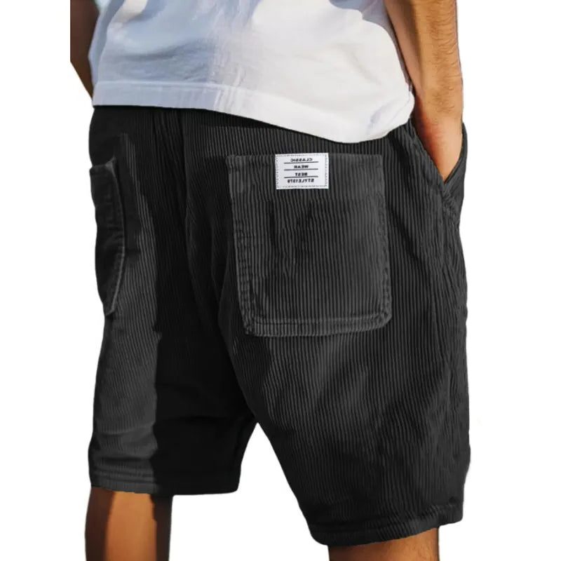 Corduroy Shorts with Welt Pockets for Men