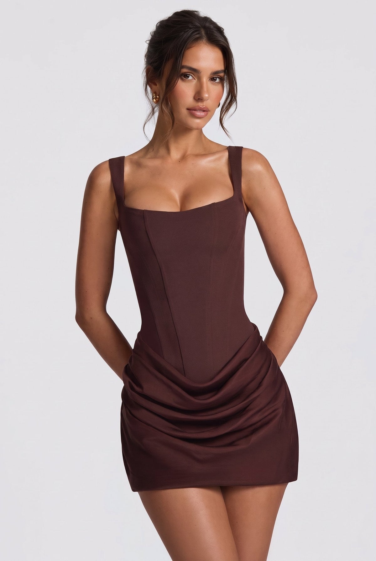 Carmen | Mini dress with structured crepe bodice