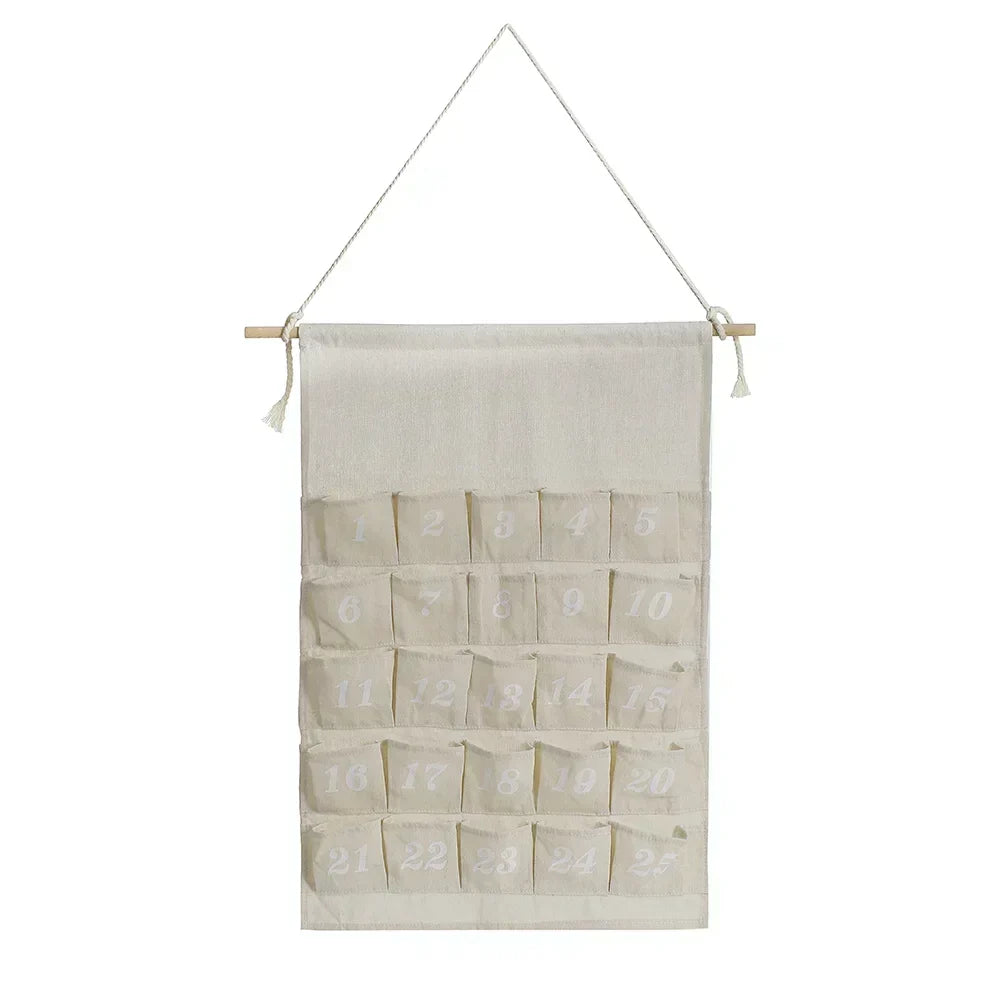 Cotton Advent Calendar with 24 Pockets – Sustainable and Reusable Christmas Decoration